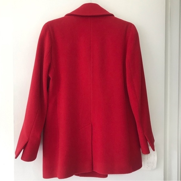 Vintage Fleurette Red Cashmere Double Breasted Peacoat Union Made S-M - Picture 5 of 17